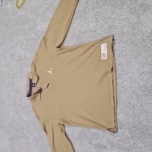 Jordan Tan Polo Shirt with Purple Accents
